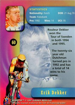 1997 Eurostar Tour de France #60 Erik Dekker Back